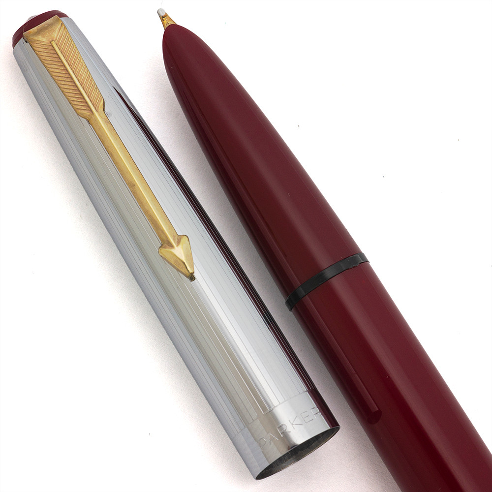 Parker 17 Deluxe Fountain Pen (England, 1970s) - Red w Shiny