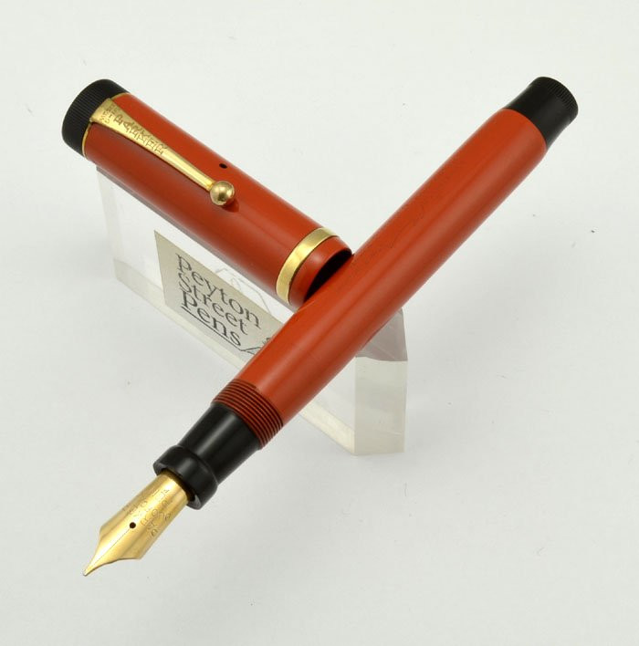 Parker Duofold Senior Fountain Pen - 1920s, Red, Single Band, Huge