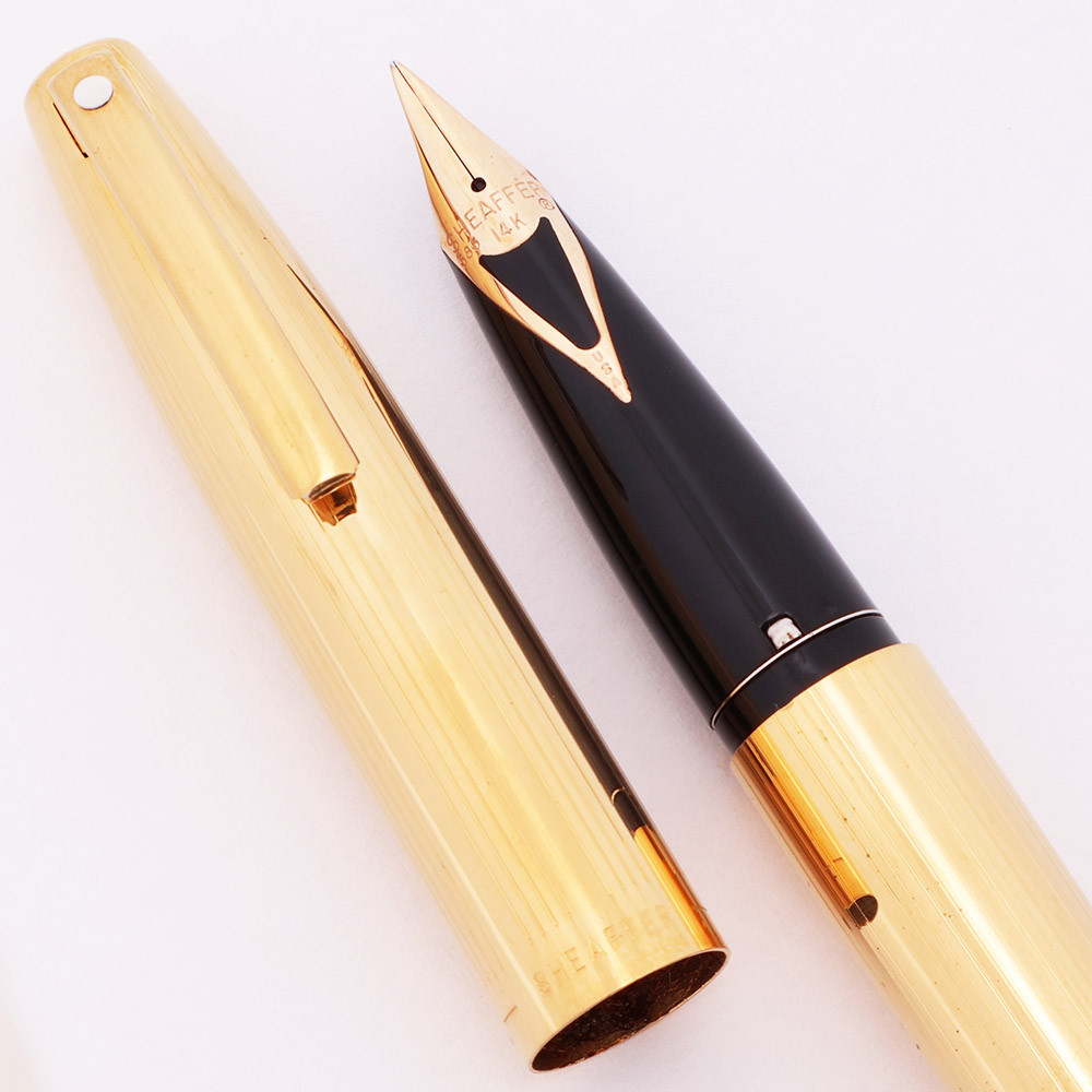 Sheaffer Imperial 727 Fountain Pen (1970s) - Lined Gold Plated, C/C, Fine 14k V-Inlay Nib (Excellent, Works Well)