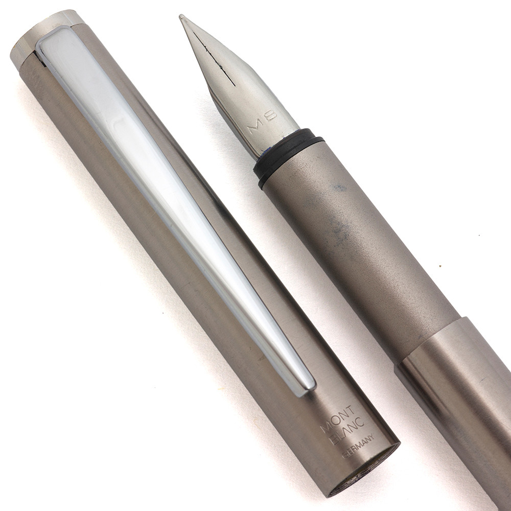 Montblanc Noblesse Slimline Fountain Pen (1980s) - Fogged Steel, C