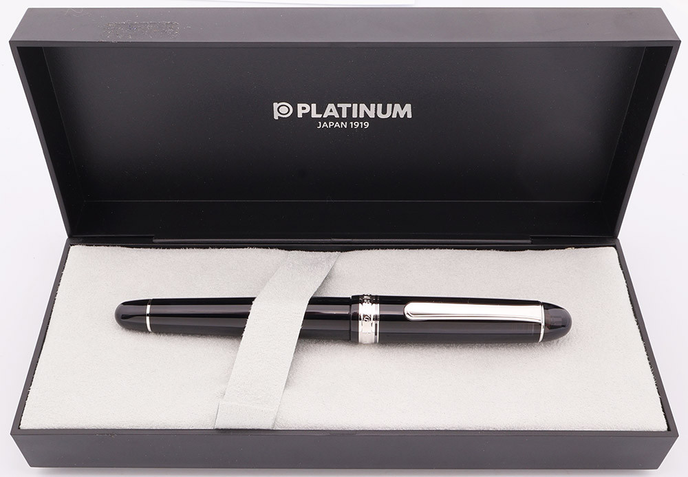 Platinum 3776 Fountain Pen - Black Diamond, Rhodium Plated Trim, C