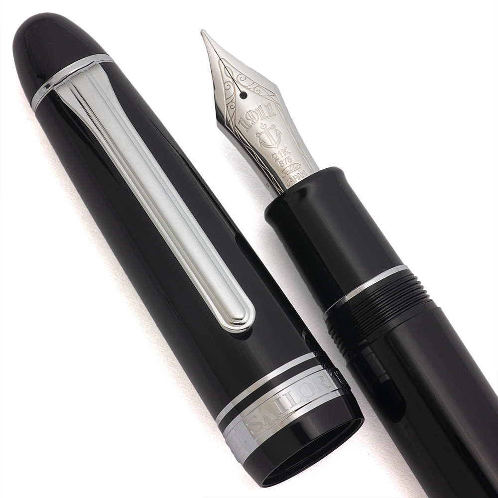 SAILOR セーラー THE KING OF PEN ブラック 万年筆 21K Sailor King of Pen Fountain Pen - Black w/ Rhodium Trim, C/C, 21k