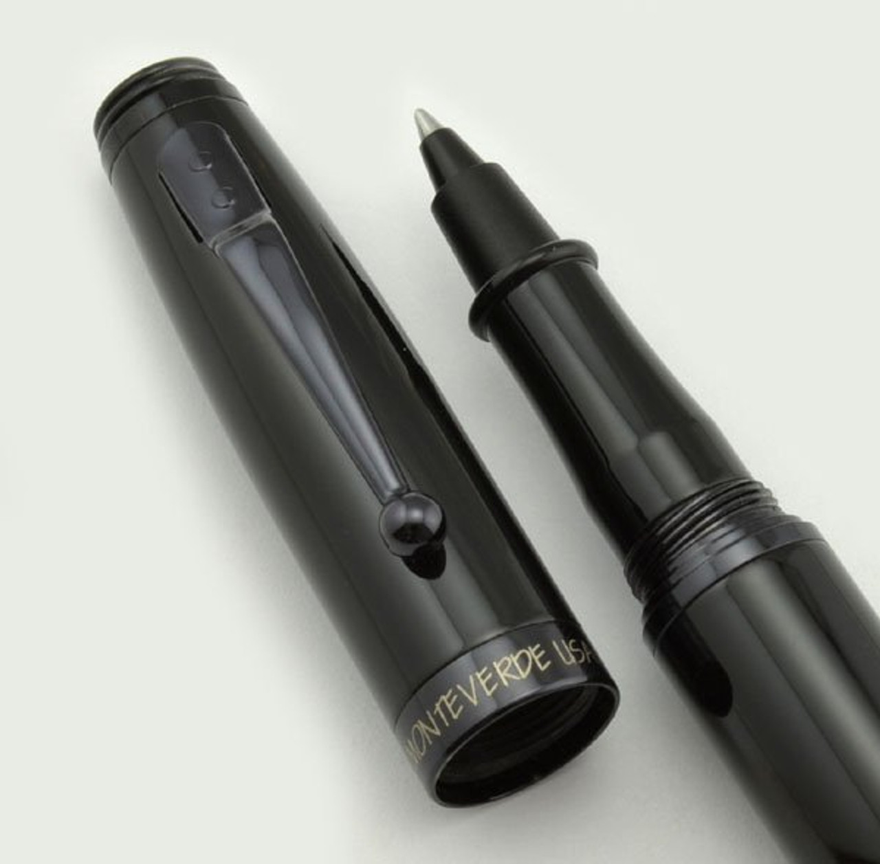 Monteverde Invincia Ink Ball Rollerball - Black w Black Trim (Near Mint)