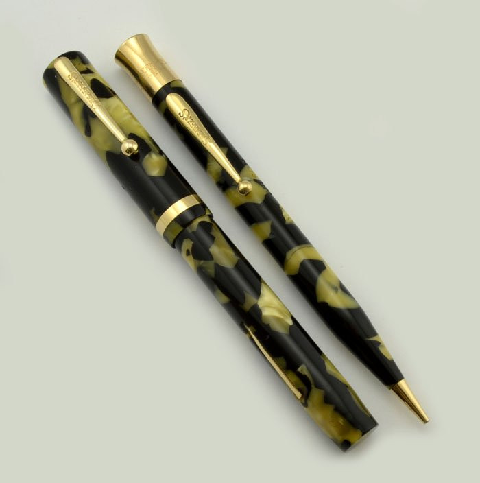 Sheaffer Lifetime Flat Top Set - Oversized, Black & Pearl, Fine