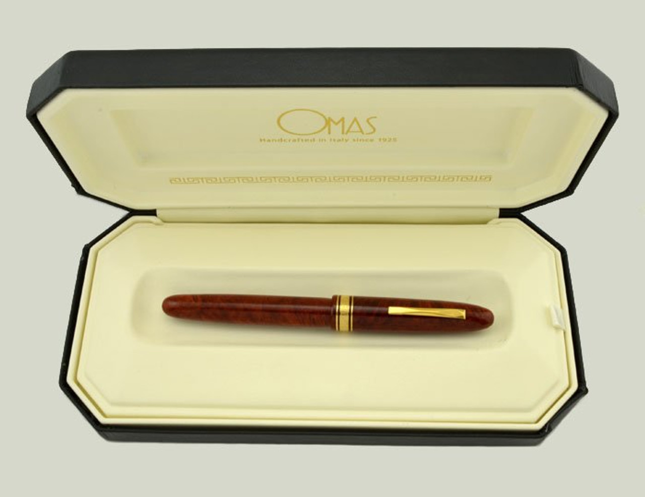 Omas AM-87 Fountain Pen - Oversized, Briarwood Red Tabac, Medium 18k Nib (Excellent in Box, New Nib)