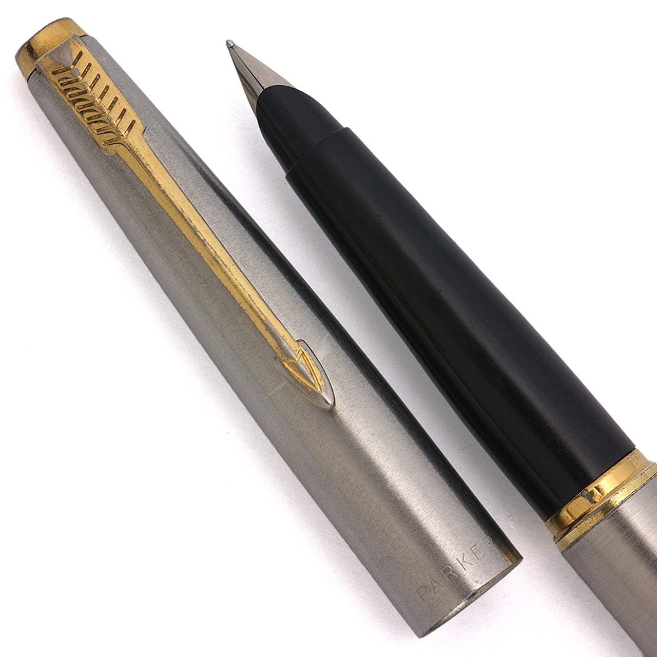 Parker 45 Flighter Fountain Pen (USA, 1970-79) - Gold Trim, C/C,  Fine Steel Nib (User Grade, Works Well)