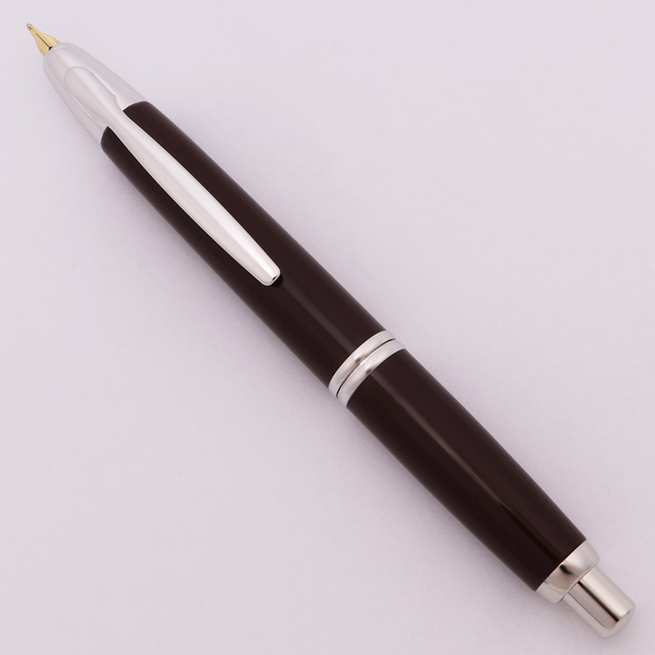Pilot Namiki Vanishing Point (2009) - Brown w Rhodium Trim, C/C, Broad 18k Nib (Near Mint, Works Well)
