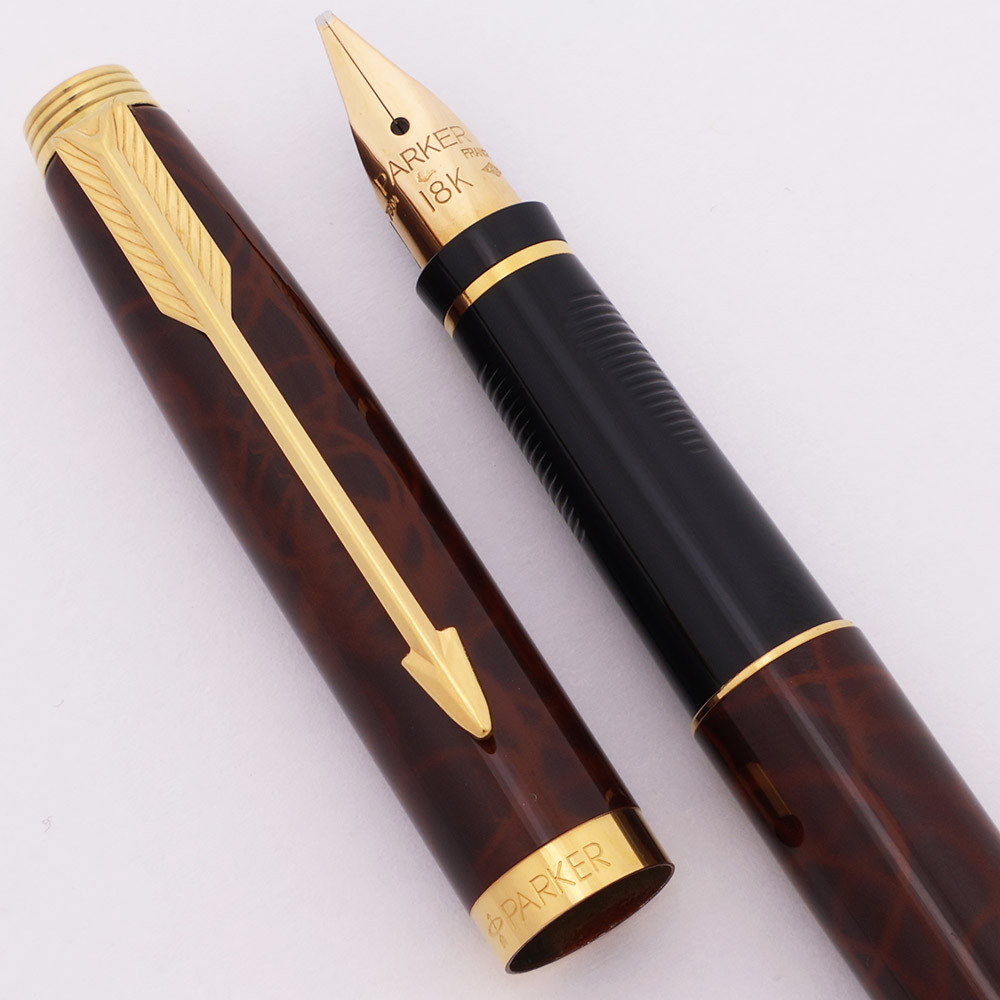 Parker 75 Fountain Pen (France, 1990) - Thuya Brown Lacquer w GT