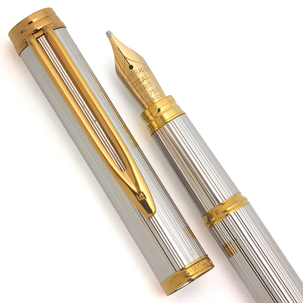 TosdnuosC4 WATERMAN Waterman Gentleman Fountain Pen (1974-80s)- Sterling Ribbed
