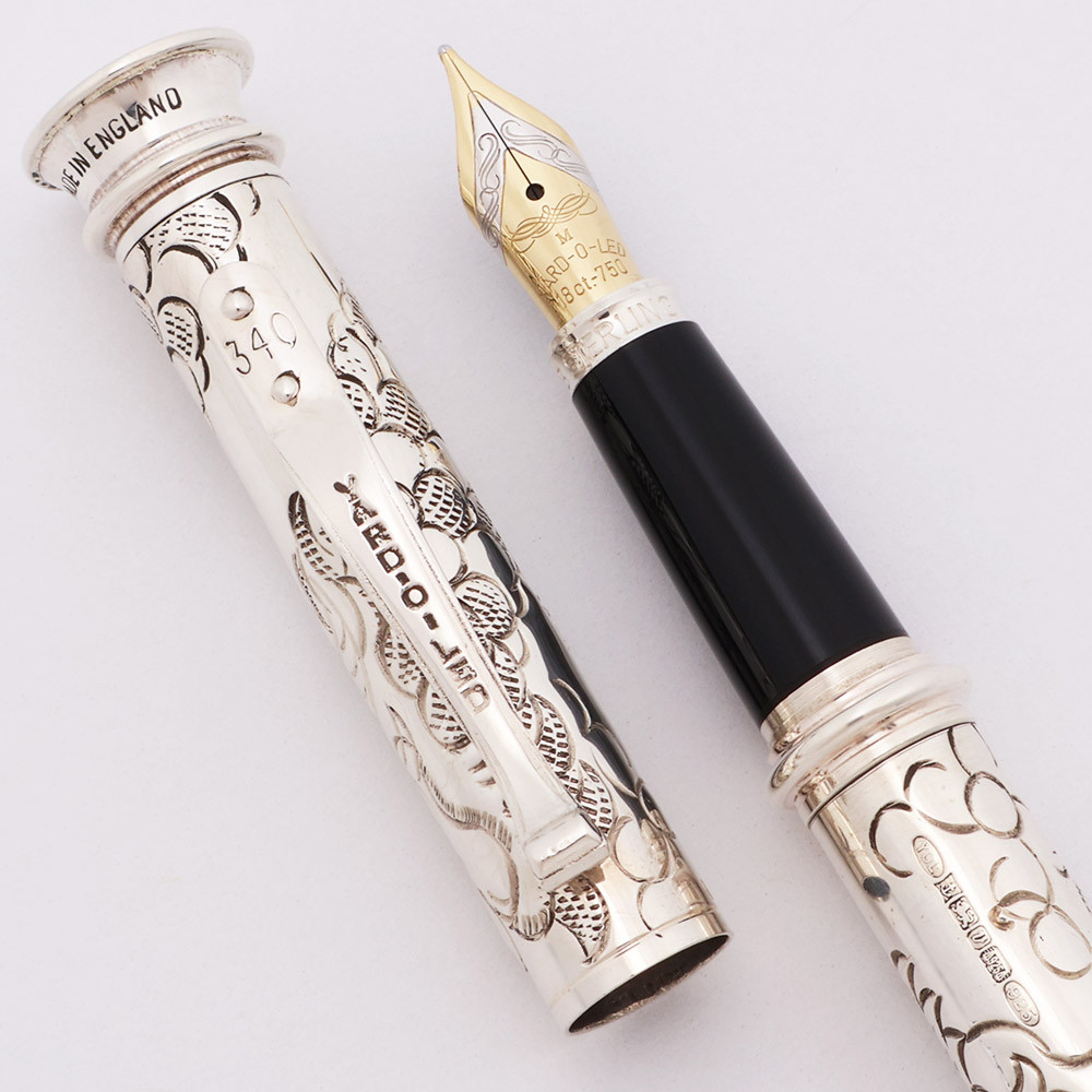 Yard-O-Led Imperial Dragon LE Fountain Pen (1995, UK) Hand Engraved  Sterling, #340/1000, 18k Medium (Excellent +, Works Well)