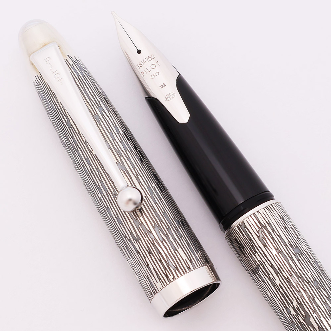 万年筆 PILOT Stirling Silvar / K18-750 Pilot Namiki Sterling Collection Fountain Pen in Silvern