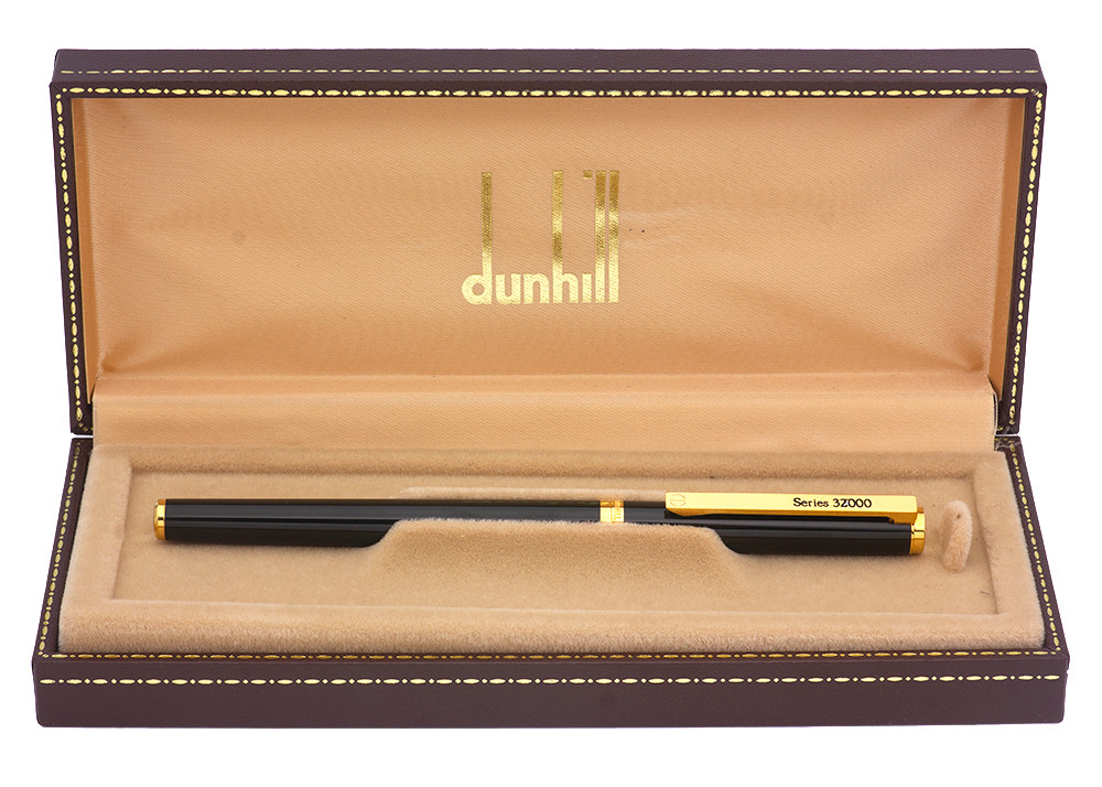 Dunhill 32000 Fountain Pen by Montblanc - Black w GT, 14k Medium