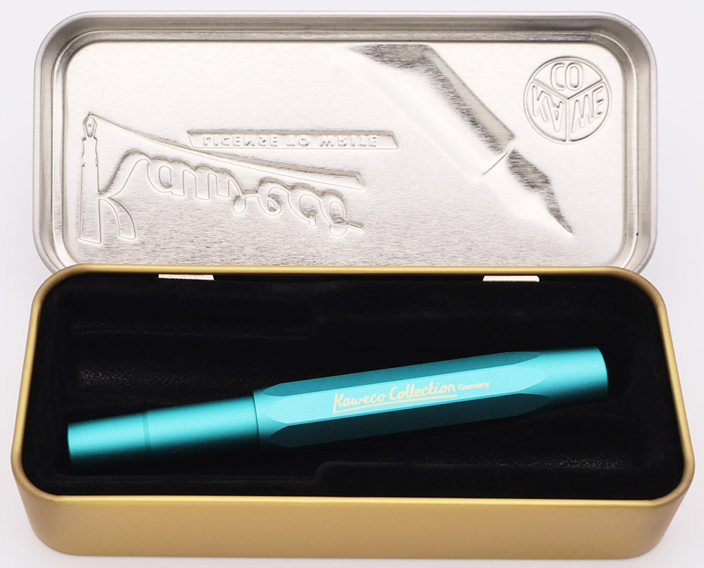 Kaweco Sport Füllhalter Iguana Blue – Limitierter Aluminium-Füller Mit Goldfeder Für Tintenpatronen