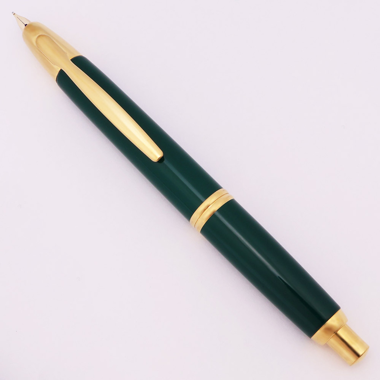 Pilot (Namiki) Vanishing Point (1998) - Dark Green Lacquer, Gold Plated Trim, C/C, 14k Medium Namiki Nib (Excellent, Works Well)