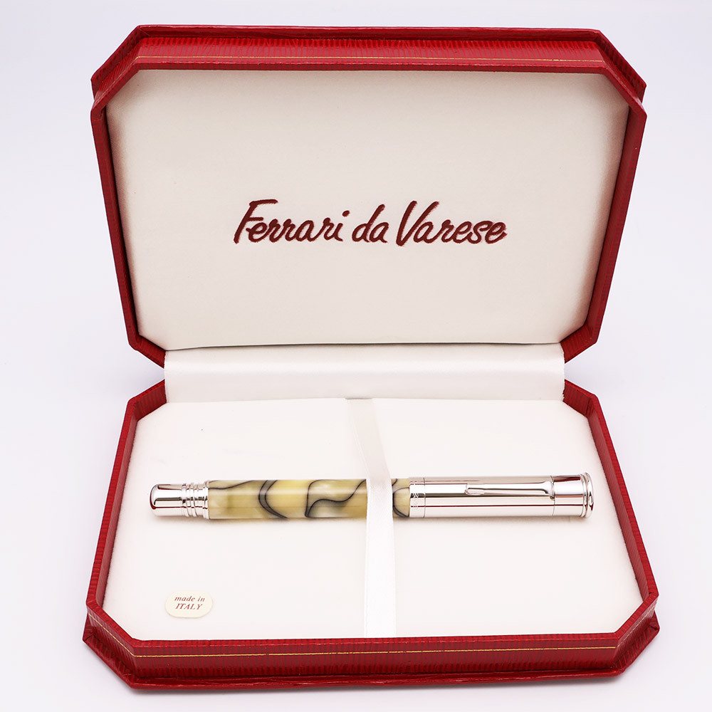 Ferrari da Varese Spartacus Fountain Pen - Ivory Veins w CT, C/C