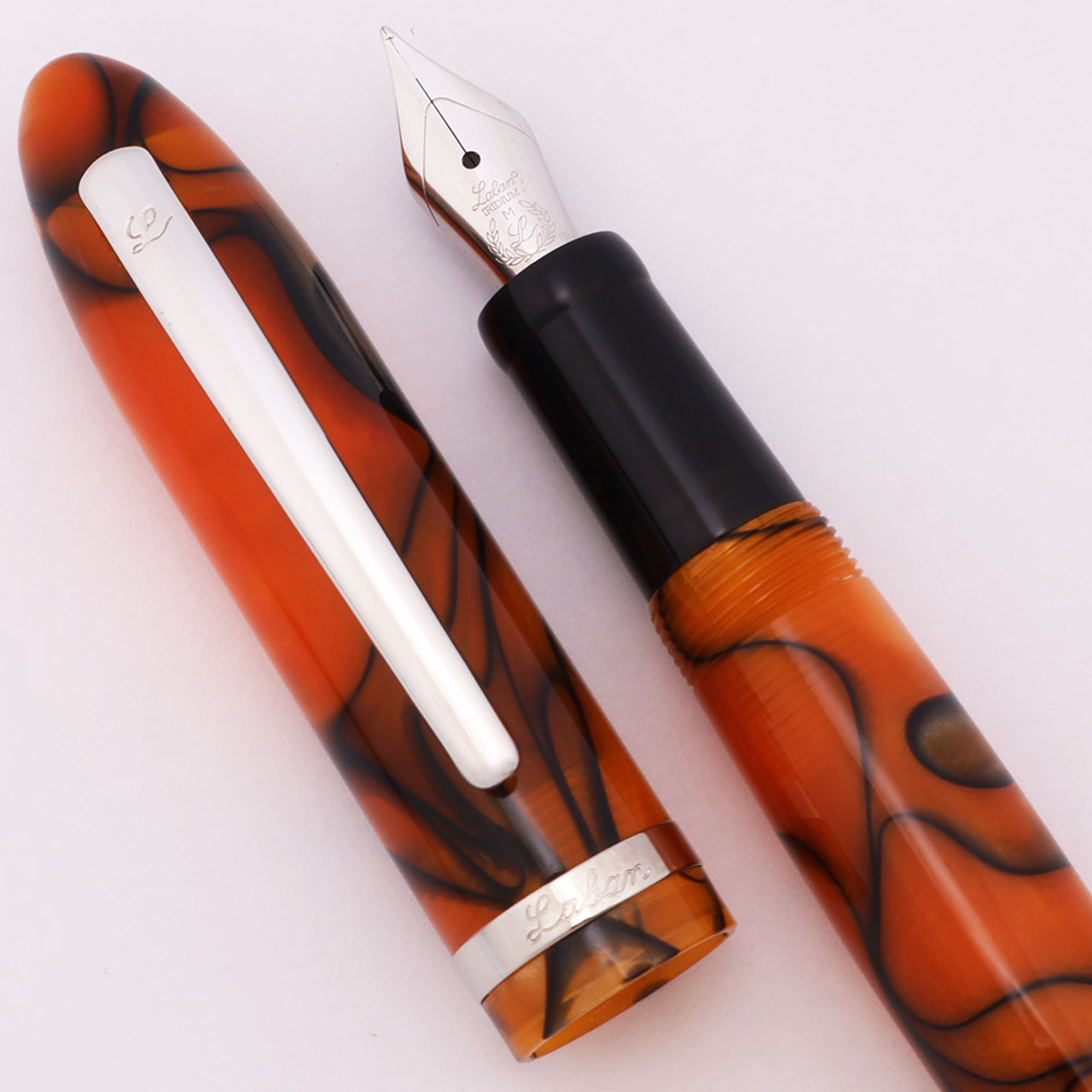 Laban Taroko Fountain Pen - Tiger Pearl Acrylic, C/C, Medium Steel Nib (Excellent +, Works Well)