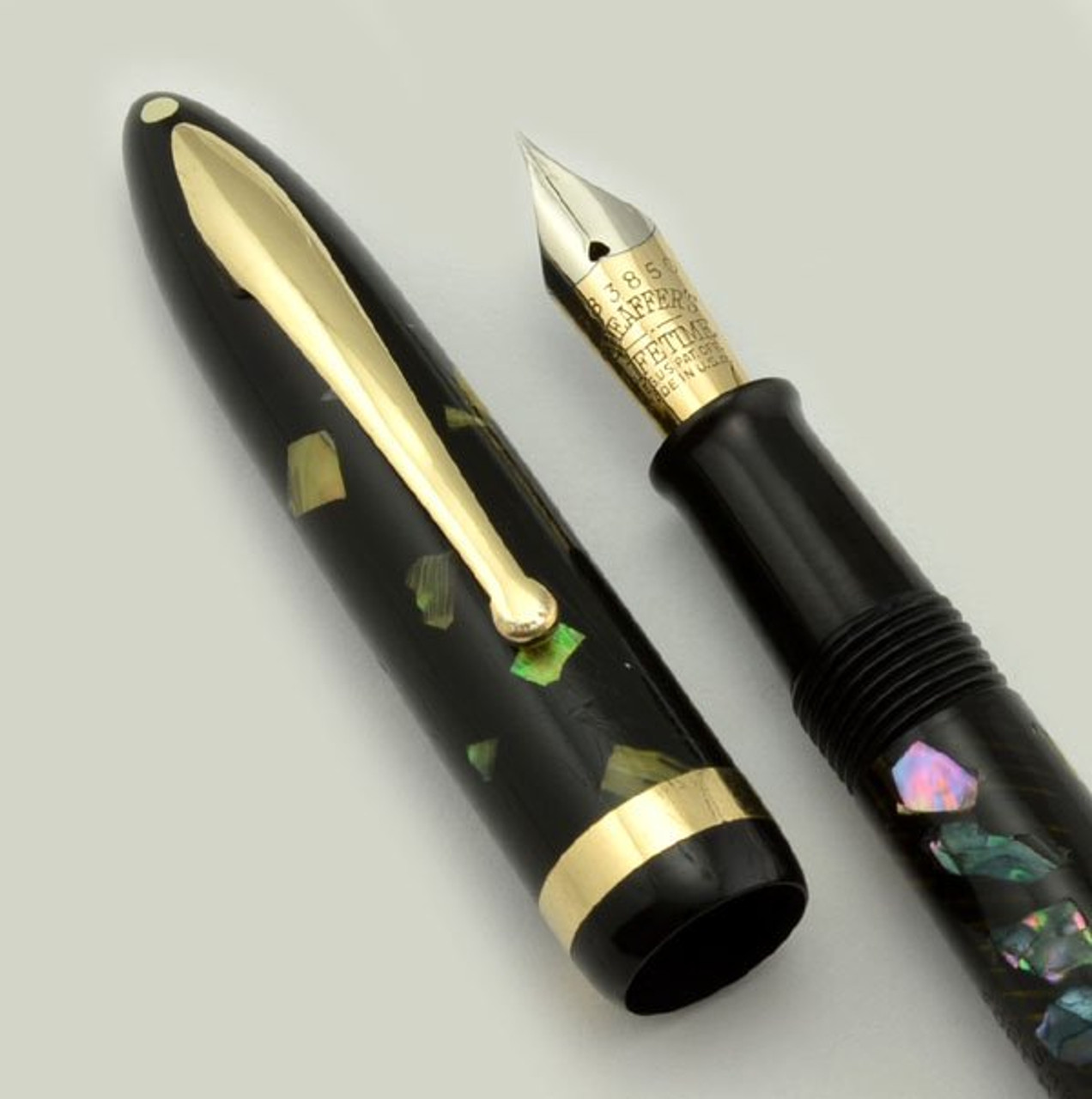 Sheaffer Balance Lifetime Fountain Pen - Lady, Ebonized Pearl, Vac-Fil (Excellent, Restored)