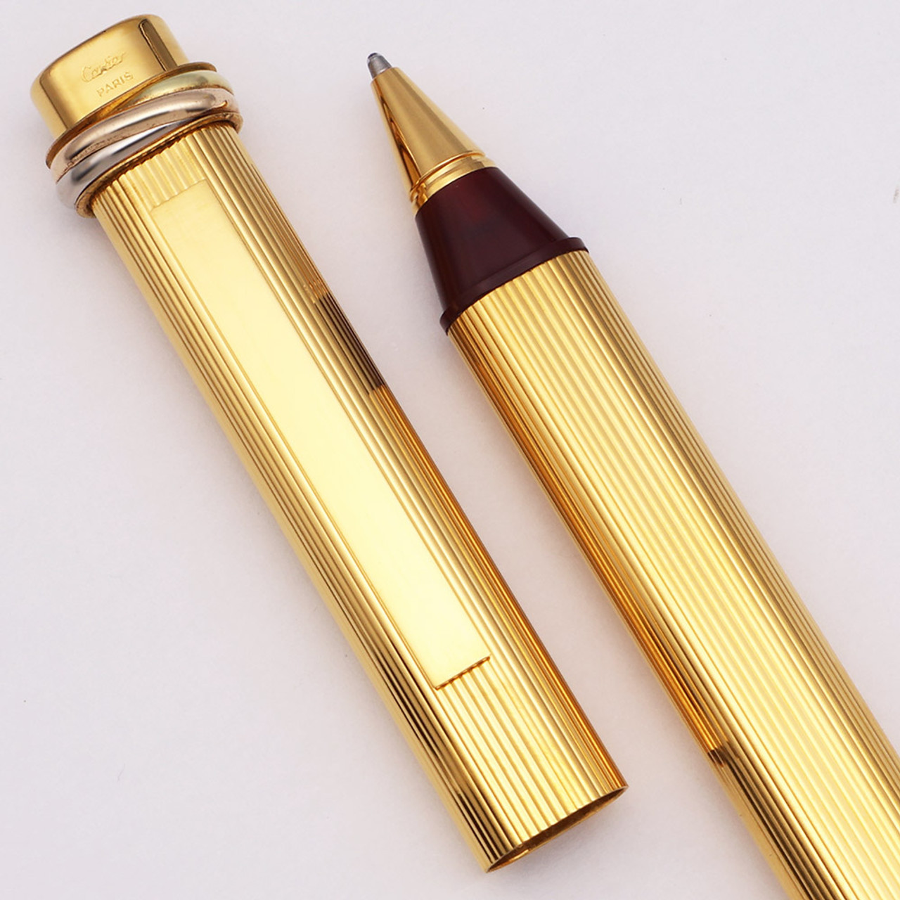 Must de Cartier Vendome Trinity Ballpoint Pen - Lined Gold