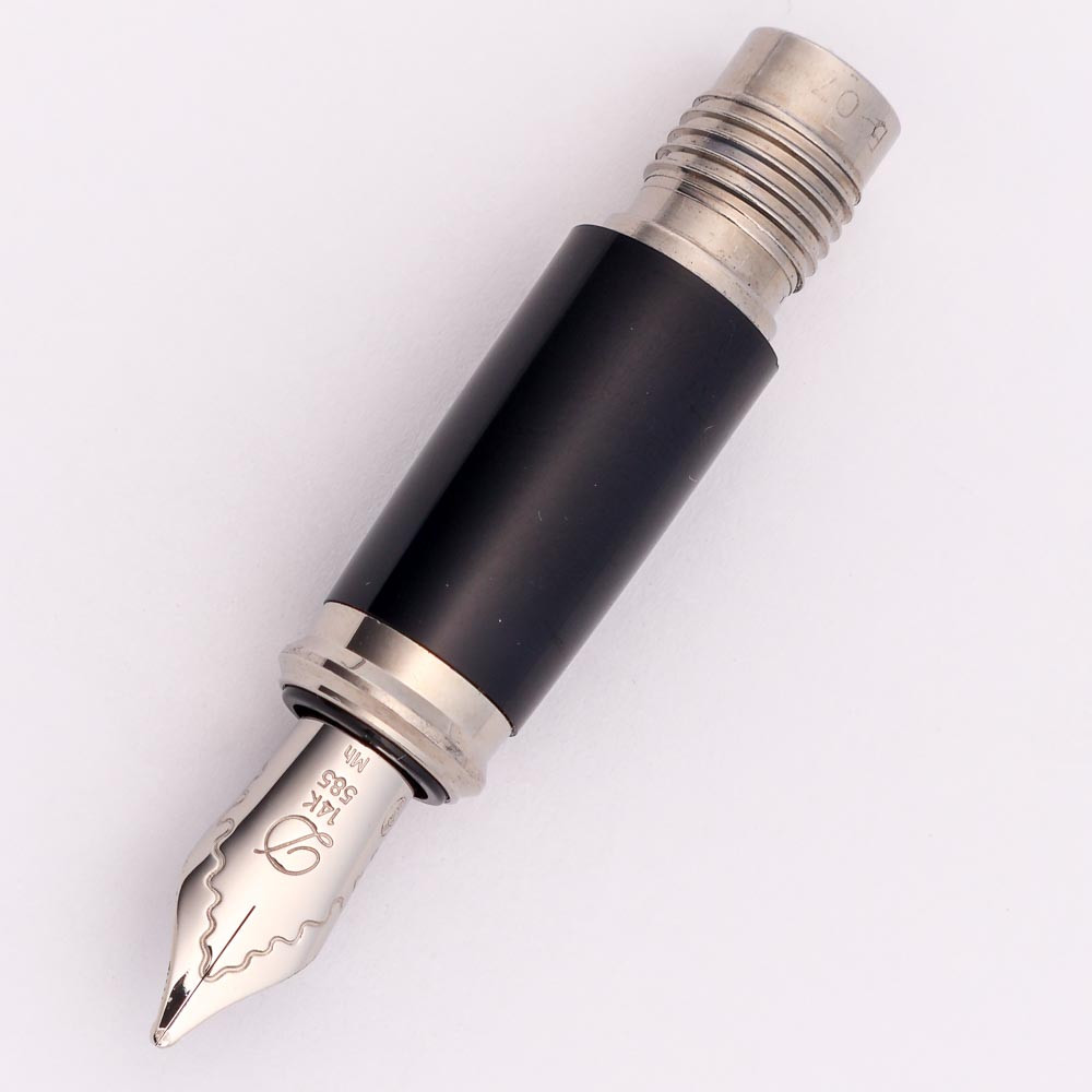 S T Dupont 14k Fidelio Nib - Mh Medium, Silver-Tone Trim (Near