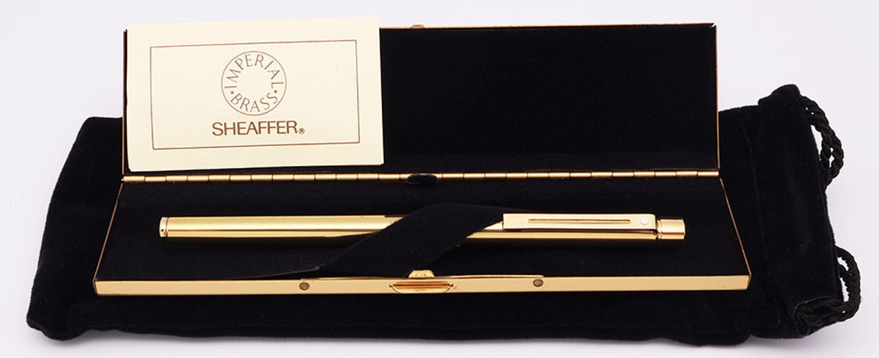 Sheaffer TARGA 1020 Slim Rollerball Pen (1980s) - Imperial Brass  (Excellent +  in Brass Box)
