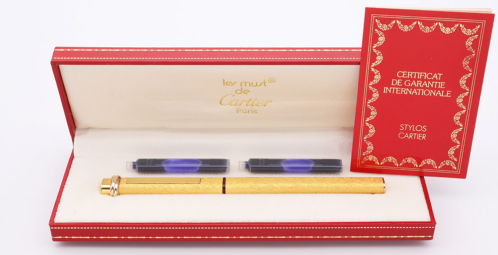 Must de Cartier Vendome Trinity Fountain Pen - Brushed Gold