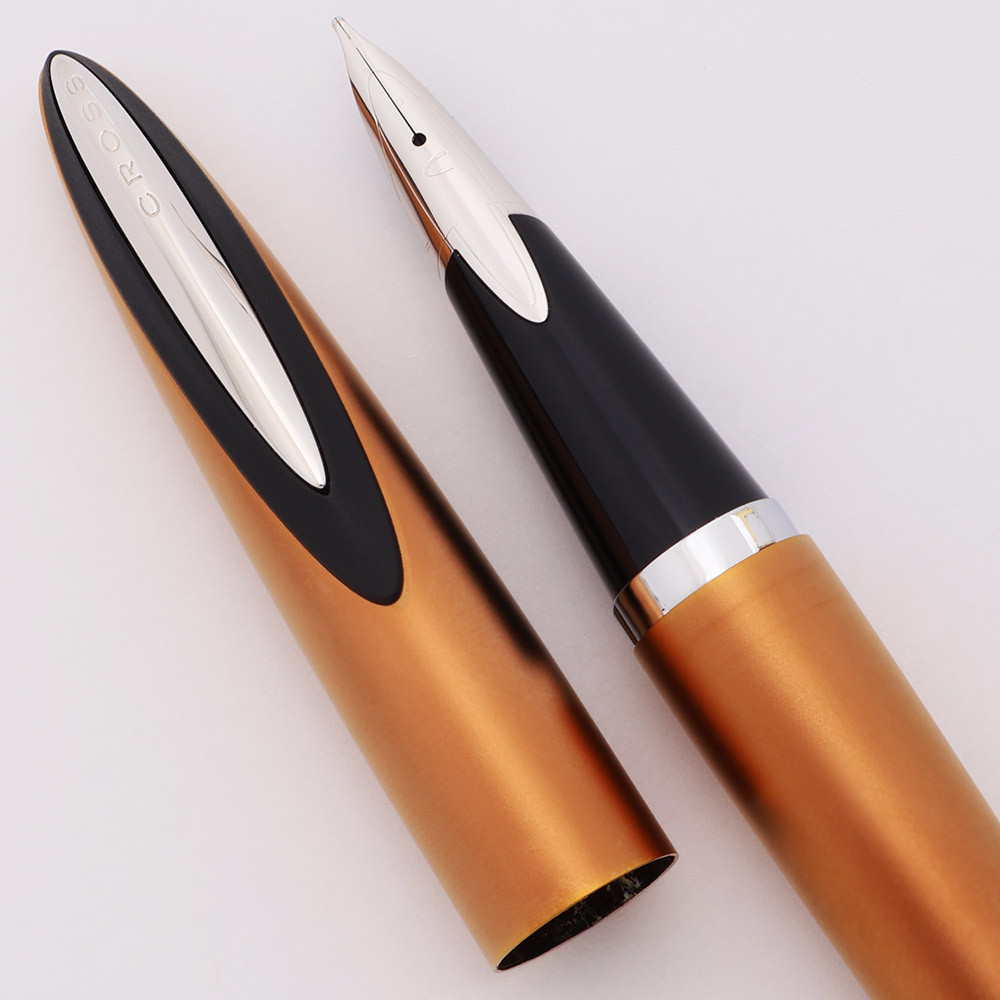Cross Verve Fountain Pen (Early 2000s) - Copper w CT, C/C, Broad Nib (Excellent +, Works Well)