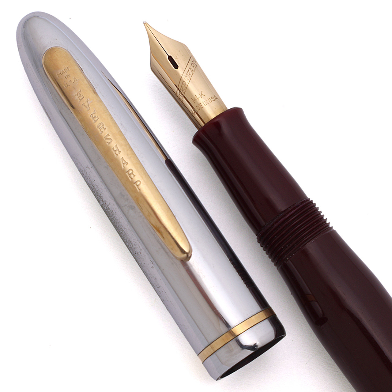 Eversharp Symphony 701 Fountain Pen (1951-2) - Burgundy, Manifold Fine 14k Nib  (Very Nice, Restored)