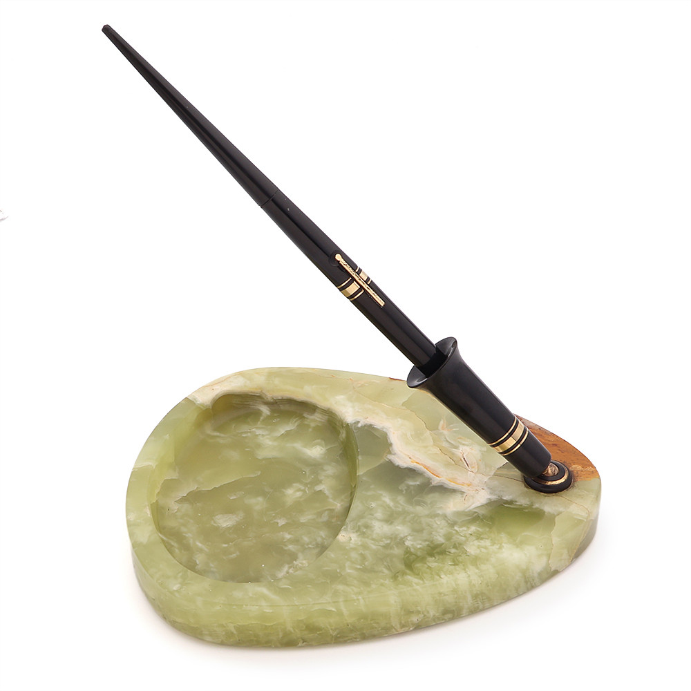 Mabie Todd Swan Eternal Desk Fountain Pen (1920-30s) - Black w GT