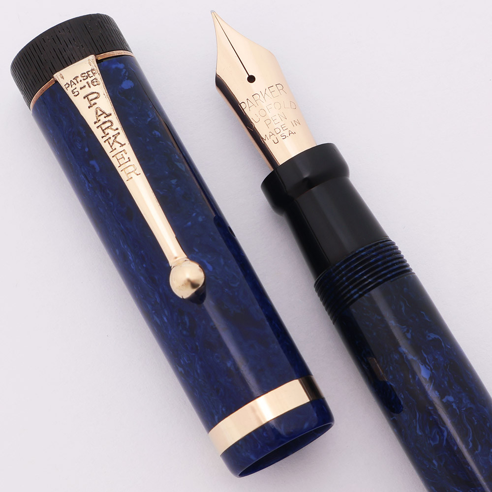 Parker Duofold Senior Fountain Pen (1920s) - Lapis Lazuli (Early