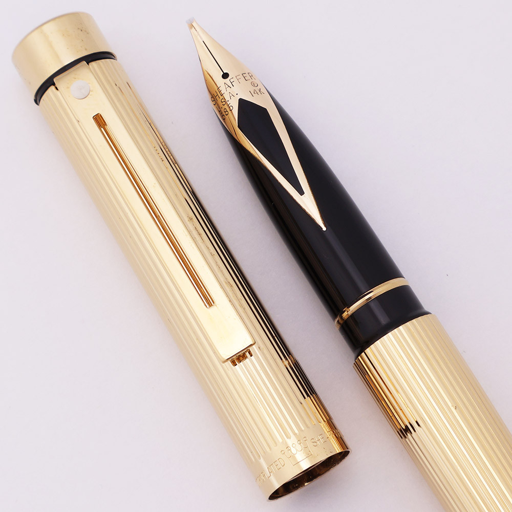 SHEAFFER TARGA 1007 細字GOLD 万年筆 Sheaffer Targa 1005 Fountain Pen (1970s-90s) - Gold Fluted, 14k