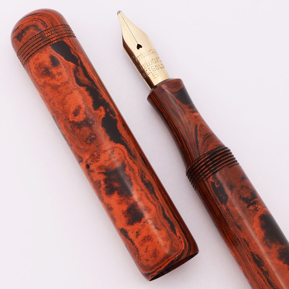 Conway Stewart 200M Fountain Pen (1930s) - Red Mottled Hard Rubber
