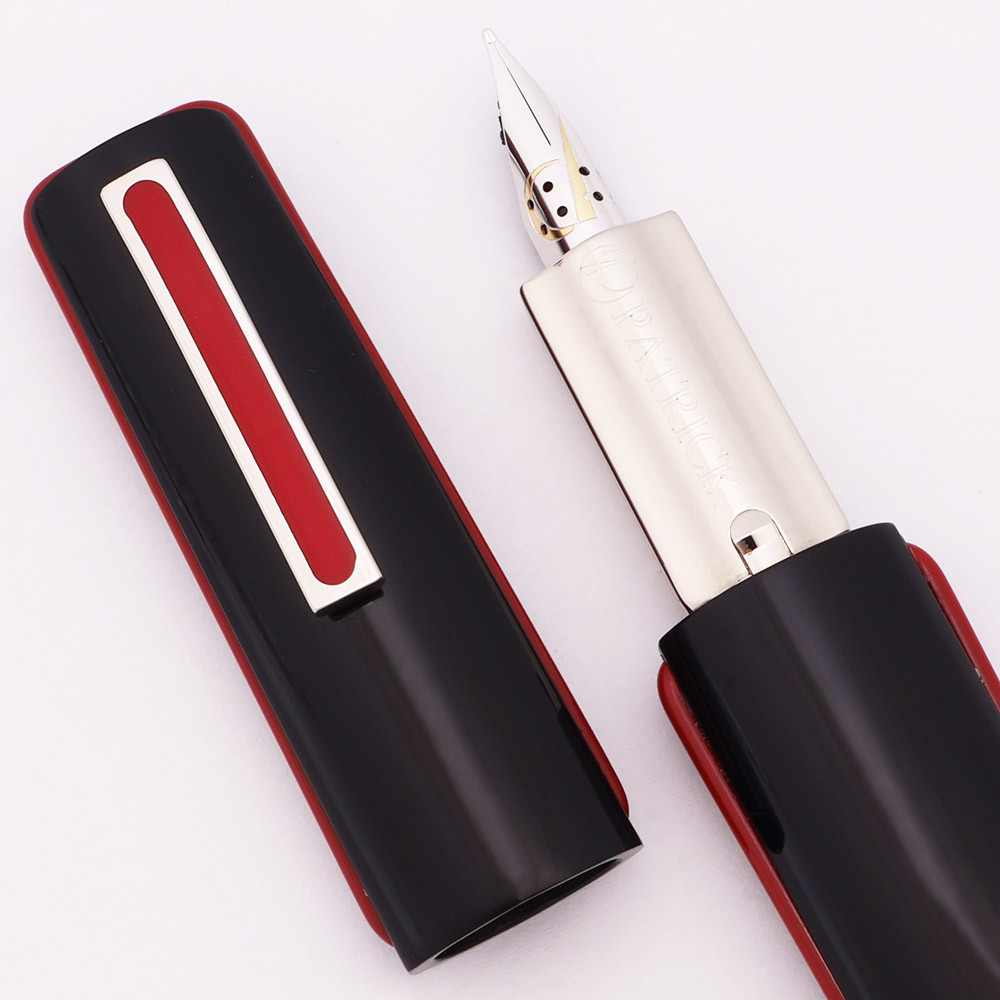 Loiminchay Patrick Babe Ltd Ed (118/1888) Fountain Pen - Black, Red, 18k Medium Nib (New, Works Well)