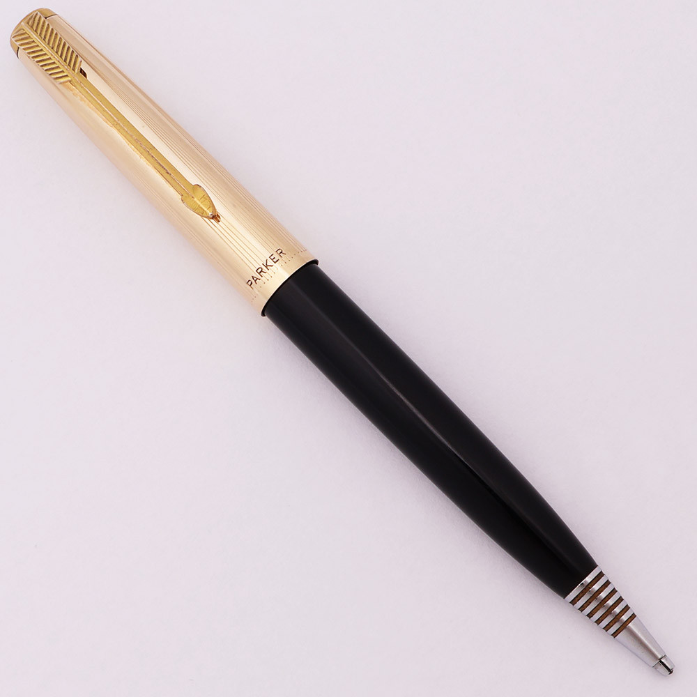 Parker 51 Demi Mechanical Pencil (1950) - Repeater, Black w GF Cap, 0.9mm Lead (Excellent, Works Well)