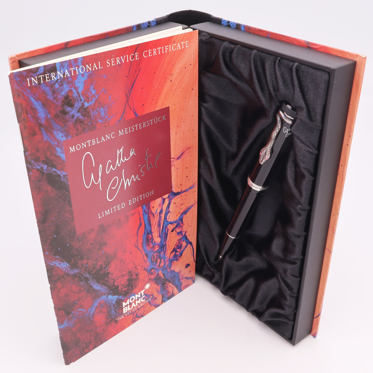 Montblanc Writers Edition LE Ballpoint Pen (1993) - Agatha Christie, Black & Sterling (Excellent + In Box, Works Well)