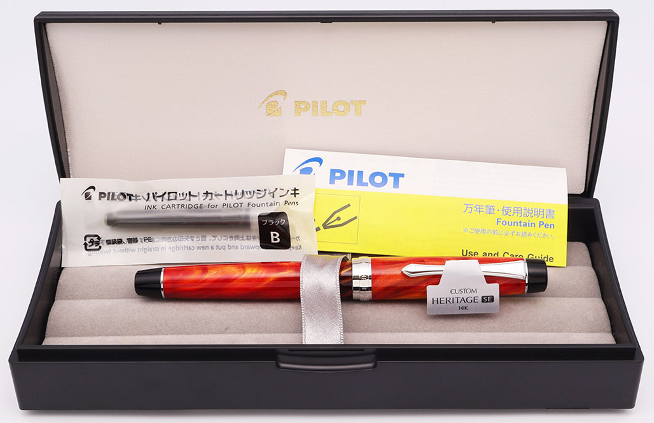 Pilot Namiki Custom Heritage SE Fountain Pen - Marble Orange, C/C, Fine 14k #5 Nib (New in Box) Pilot Namiki Custom Heritage SE Fountain Pen - Marble Orange, C/C, Fine 14k #5 Nib (New in Box)
