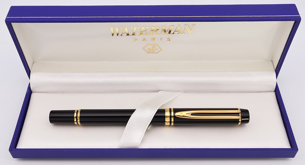 Waterman Le Man 200 Fountain Pen (1990s)- Black w GT, C/C, Extra