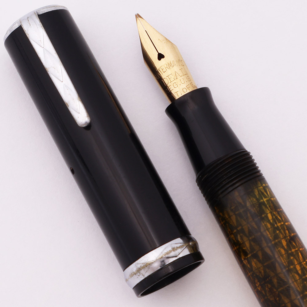 Waterman ink-vue 万年筆 ヴィンテージ 30年代 IDEAL Waterman Lady Patricia Ink-Vue Fountain Pen (1936) - Black Lace