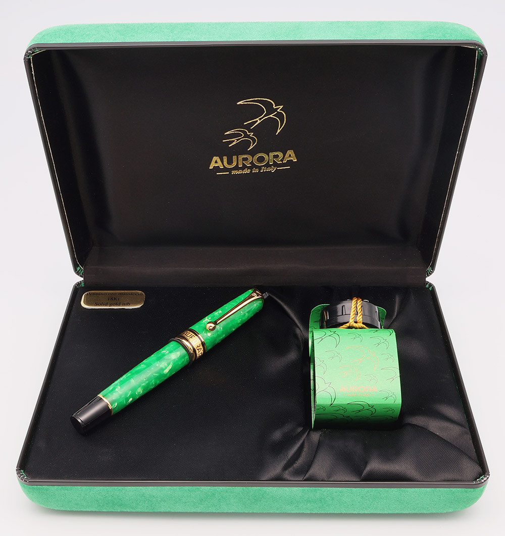 Aurora Optima LE Fountain Pen - Primavera, Medium 18k Nib (Excellent + in Box, Works Well)