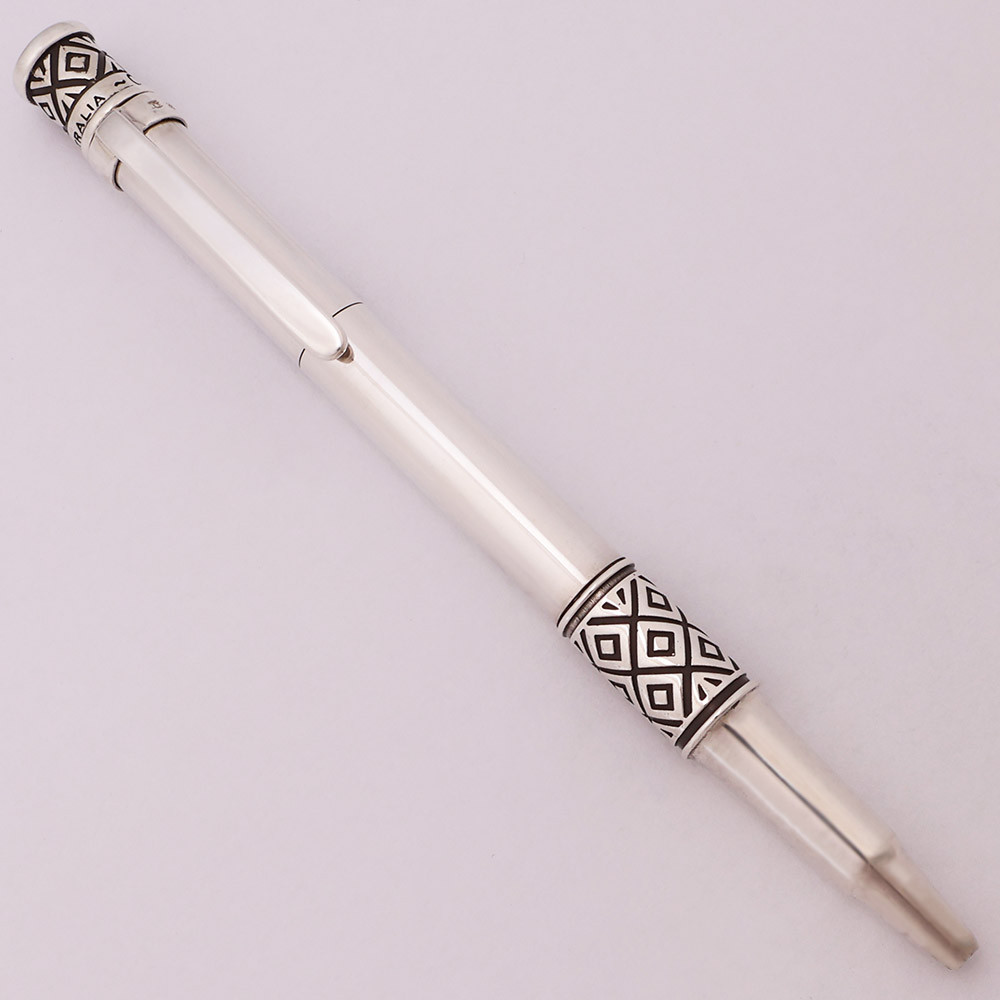 Curtis Australia Heritage "Chequer" Ballpoint Pen - Sterling, Parker Refill (New in Box)