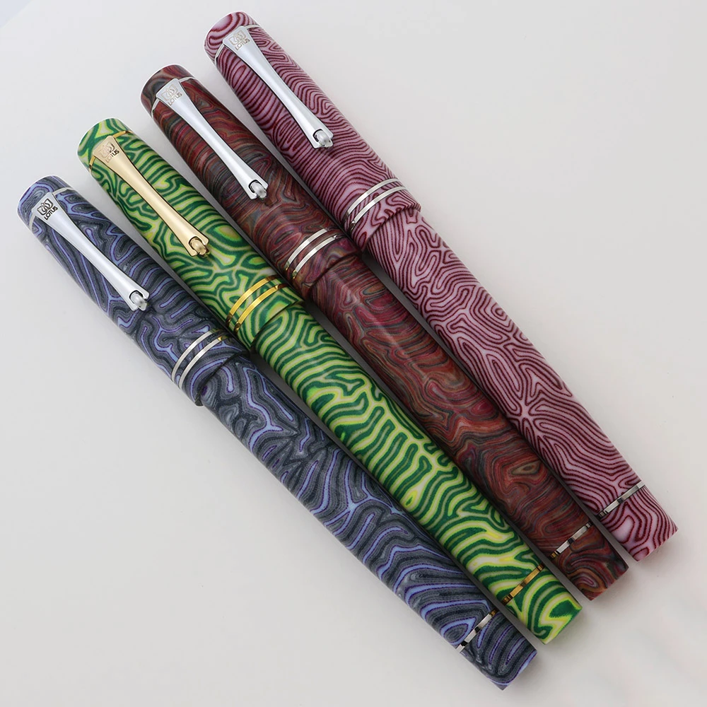 PSP Lotus Saratoga Limited Edition Fountain Pen - Crazy Fiber, Sheaffer Valor & Imperial Nibs, Cartridge/Converter (New)