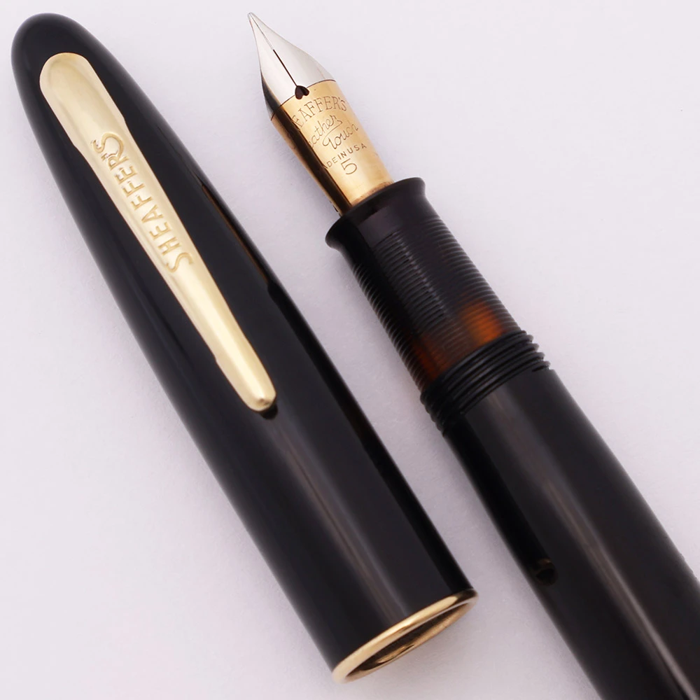 Sheaffer Craftsman Fountain Pen (1950s)  - Black, Touchdown, Fine 14k #5 Nib (Excellent, Restored)