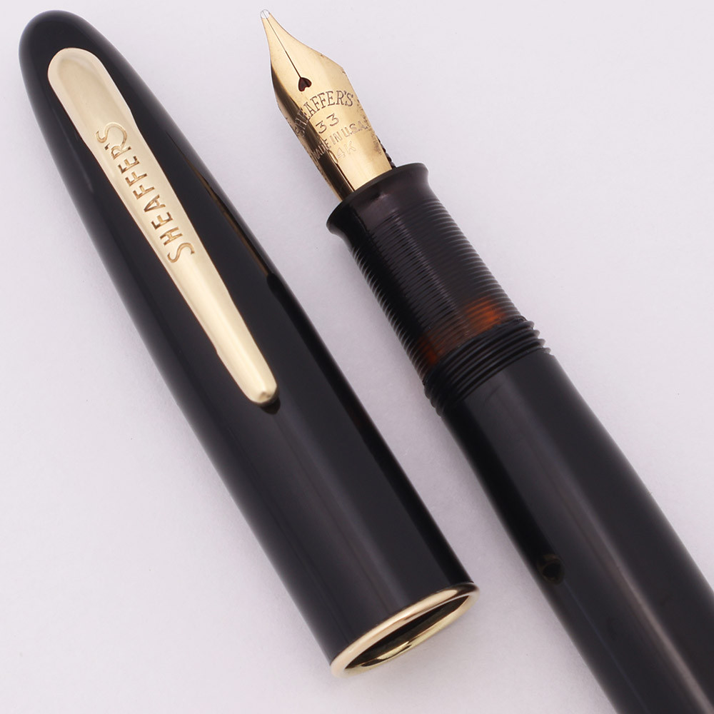 Sheaffer Craftsman Fountain Pen (USA, 1950s)  - Black, Touchdown Filler, Fine 14k #33 Nib (Excellent, Restored)