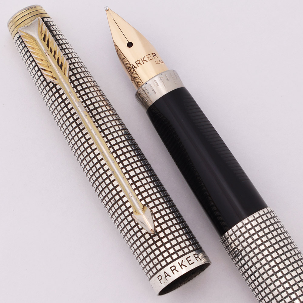 Parker 75 Cisele Fountain Pen (USA) - Flat Tassies, Medium #66 14k Nib (Excellent, Works Well)