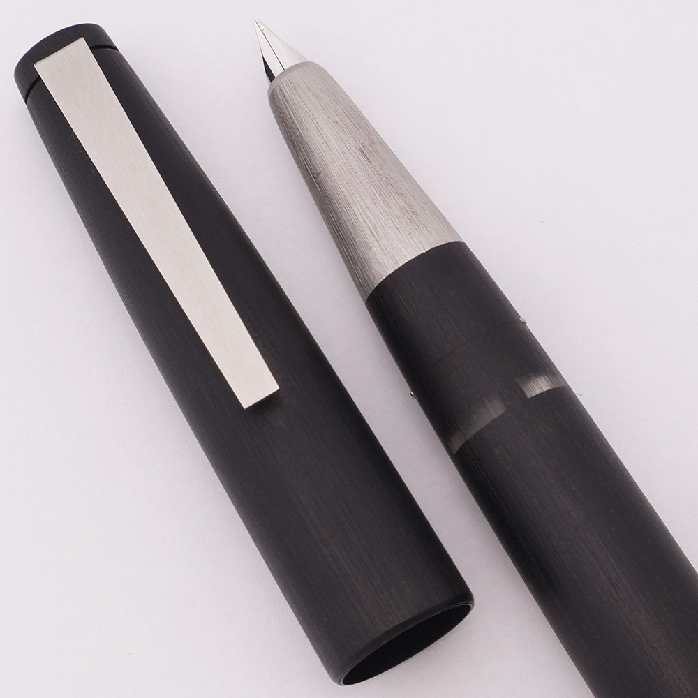 Lamy 2000 Fountain Pen - Black Makrolon w Silver Trim, Piston Fill, 14k Medium Nib  (Excellent +, Works Well)