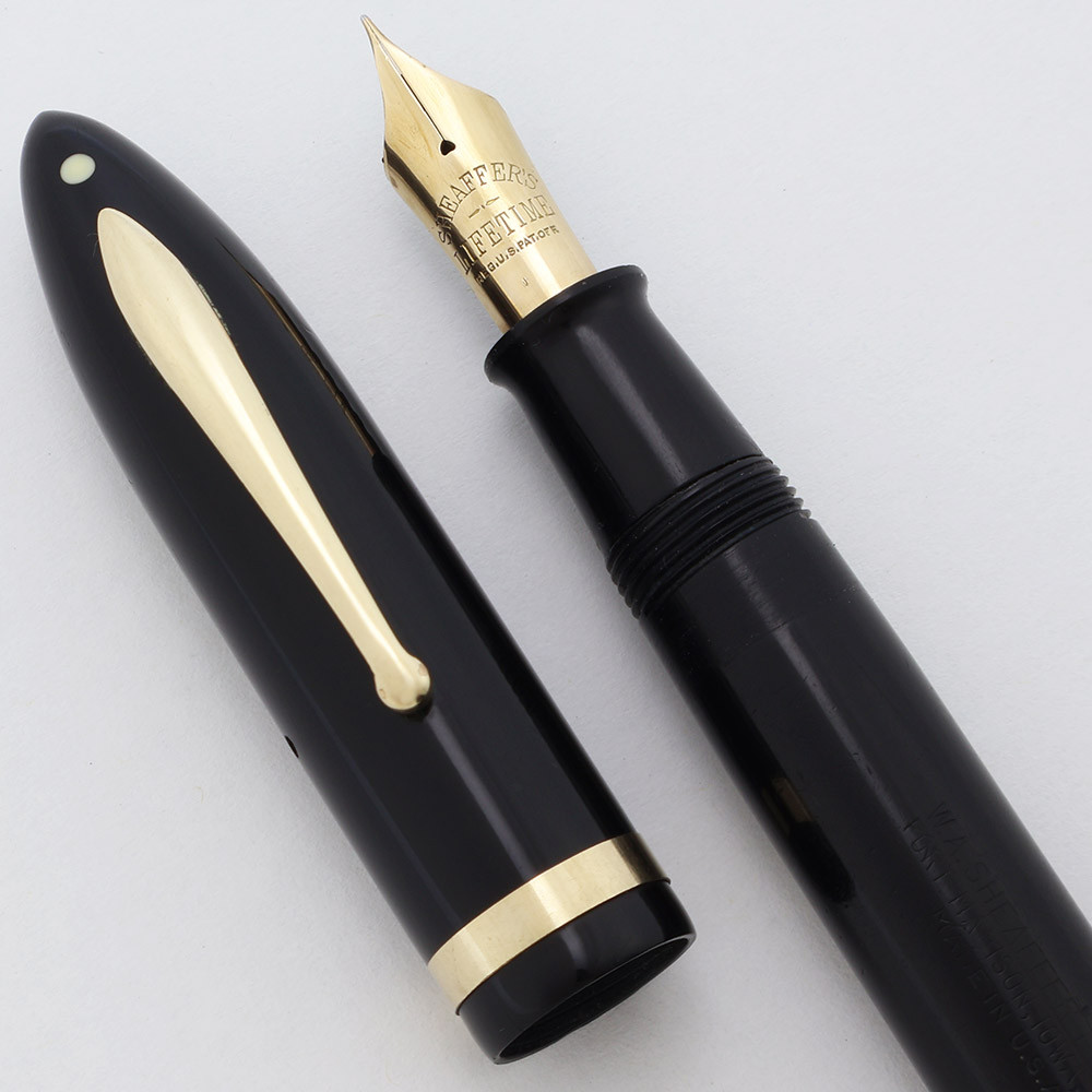 Sheaffer Balance Lifetime Oversized (1935-42) - Jet Black, Lever Fill, 14k Extra-Fine Nib (Excellent, Restored)