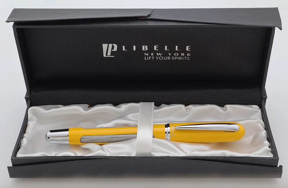 Libelle Chromatic Fountain Pen - Chromatic Yellow w Chain Mesh Body, Medium Nib (Near Mint in Box)