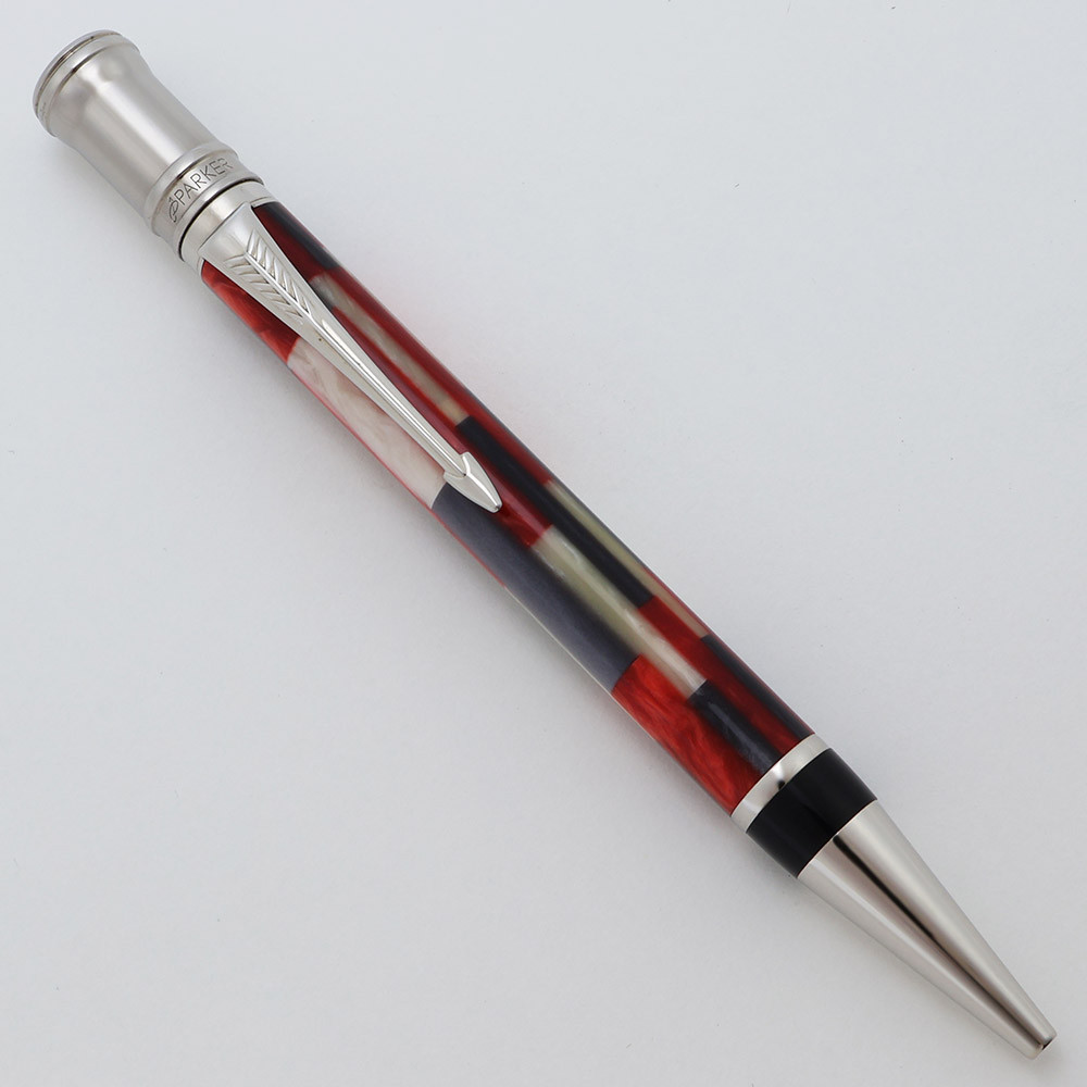 Parker Duofold (Modern) Ballpoint Pen (2005) - Red Mosaic w