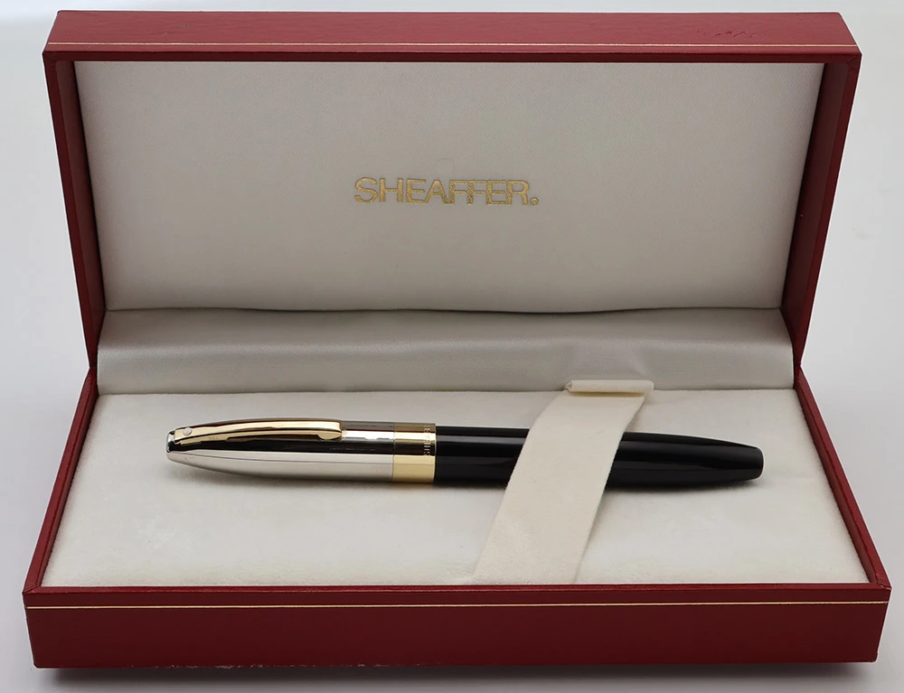 Sheaffer Legacy Heritage Fountain Pen #9030 (2003) - Black w/Palladium GT Cap, C/C, 18k Fine Inlaid Nib (Excellent + in Box, Works Well)