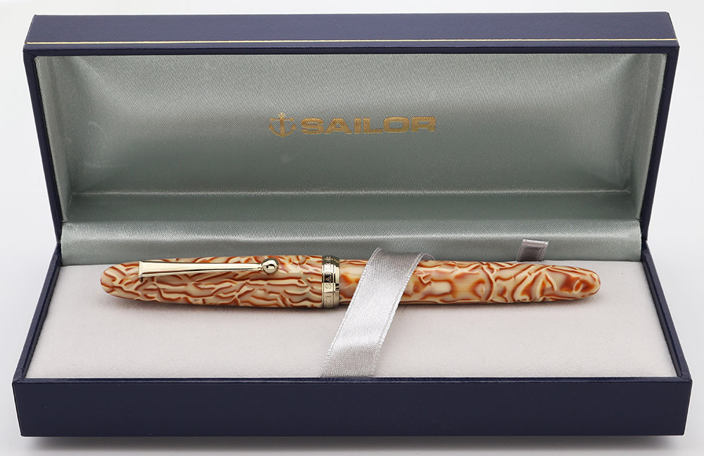 Sailor Magellan LE Fountain Pen (099/118) - Swisher Exclusive, Mohave Jewel w/Gold Trim, C/C, Music 21k Nib (Excellent +  In Box, Works Well)