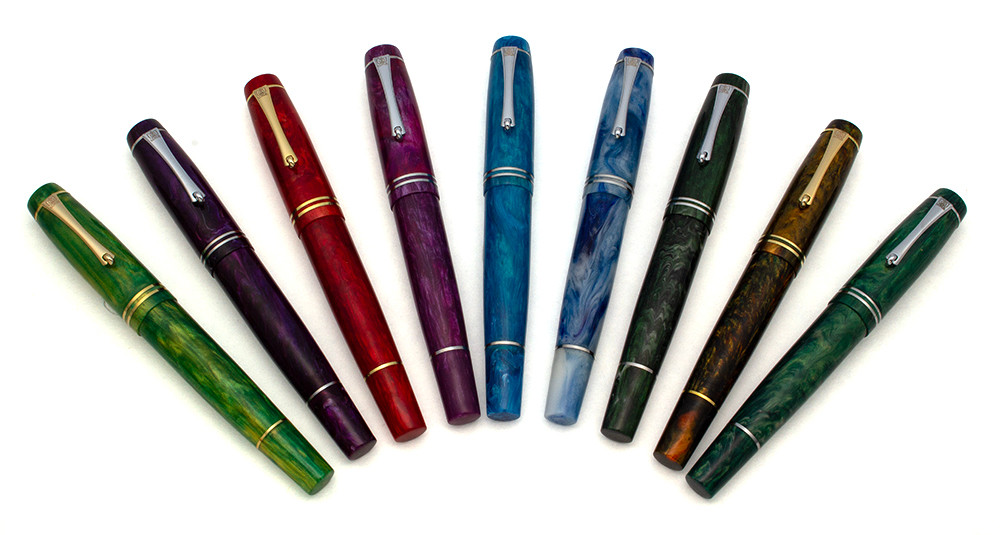 PSP Lotus Pens LE "Author" Piston Fill Fountain Pen - PSP Exclusive Alumilite, JoWo #6 nibs (New in Box)